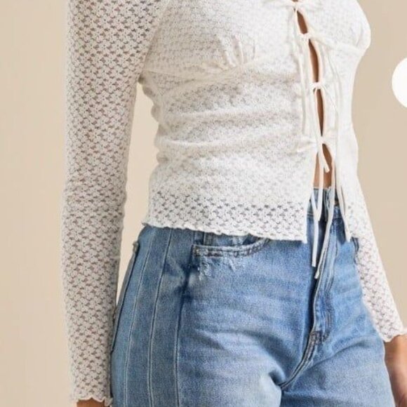 NWT Altar'd State Hallie Lace Up Top Size Small - Picture 2 of 6